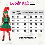 🎄⭐XMAS 2026 [MALAYSIA READY STOCK ]Lovely Kids Christmas Costume ELF Green Boys and Girl Costume Elf