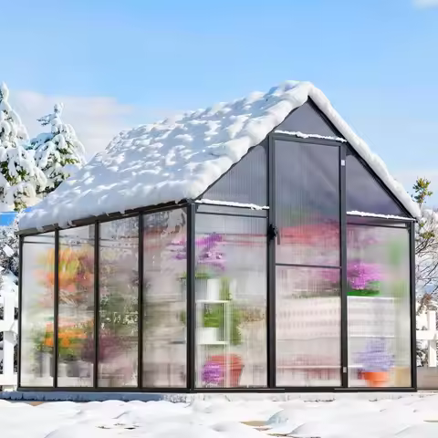 8.2 X 6.2 Ft Outdoor Greenhouse, Heavy-duty Aluminum Polycarbonate Greenhouse with Ventilation Windo
