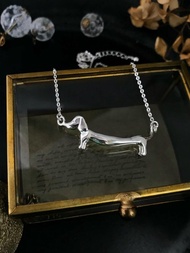 小臘腸狗項鍊 純銀項鍊 手工精緻質感 寵物 dachshund 臘腸狗