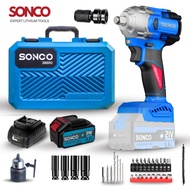 SONCO 38890 Heavy Duty 688VF Cordless Impact Wrench Electric 1/2 Inch Socket Drill Screwdriver Bater