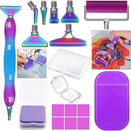 Diamond Painting Art Drill Bead Dot Pen Kit with 6pcs Stainless Steel Tips, 6 Glue Clays, Diamond Ar