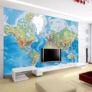 Custom the World Map Wall Paper 3D Living Room Study Room Background Wall Home Decor Self Adhesive 3