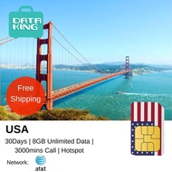 8GB USA Travel Data Sim Card + 3000 mins call- 30Days - READY STOCKGB USA Travel Data Sim Card + 300