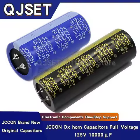 1pcs 125V 10000uf 125V JCCON Black Gold Audio Amplifier Filter Capacitor Ox Horn Aluminum Electrolyt