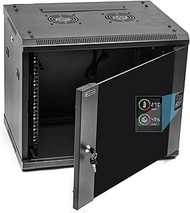 ZC HAPPY ORANGES 9U Server Rack Enclosure with Temperature & Humidity Display,Glass Door, Cooling Fa