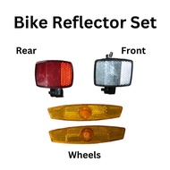 4 Piece Bike Reflector Front Rear Wheel Spokes Reflector Set Red White Reflector Orange Reflector