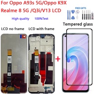 Original LCD For Oppo A93s 5G K9X Realme 8 5G Q3i V13 Display Touch Screen With Frame Digitizer Asse
