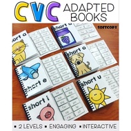 190- CVC Adapted Books Phonics Kids English Learning Interactive Busy book