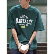 Pure Cotton Summer Text Print American Street Large Size Loose All-Match Men's t-Shirt Simple Bottoming Shirt