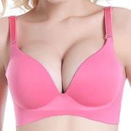 Yingbao Push Up Bra for Women Seamless Soft Wireless No Wire Pink Blue Black Grey Red Maroon Plus Si