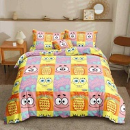 SPONGEBOB YELLOW 3 in 1 Full Garter Bedsheet with 2 pillowcase Canadian Cotton