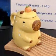 1pc 400ml(13.5oz) Cartoon Capybara Ceramic Coffee Mug, Adorable Animal Design Oatmeal Cup, Insulated