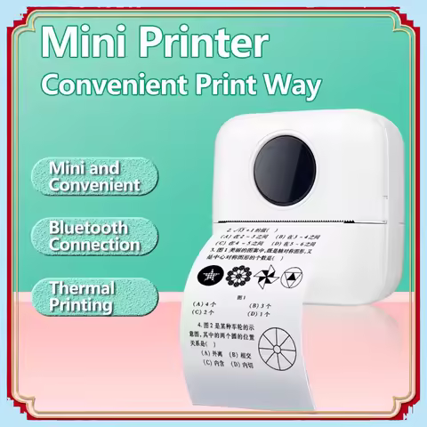 HD printer portable sticker label Printer Bluetooth pocket thermal printer with paper for student no
