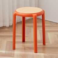 ONE - 膠凳可疊起餐椅仿籐椅高腳凳(橙色)