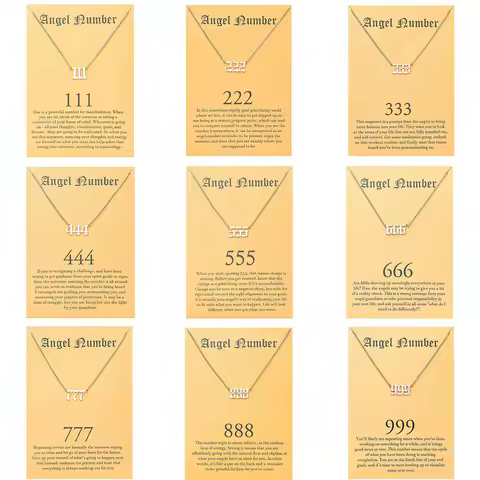 Stainless Steel Angel Number Necklace For Women 111 222 333 444 555 666 777 888 999 Pendant Chain Fe