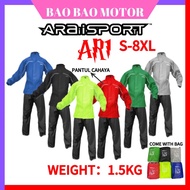 ARAI ARAISPORT AR1 BAJU HUJAN RAINCOAT 1.5KG S-8XL PANTUL CAHAYA REFLECTIVE WATERPROOF 2 LAYER POLYE