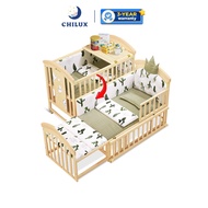 Chilux Peace Natural 6 Mode Multifunctional Baby Cot Newzealand Pine Wood