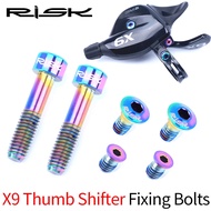 RISK 6PCS Shift ke Lever Titanium Alloy Fix Bolt สำหรับ MTB Derailleur Lever สกรูจักรยาน Fixed Handle Trigger Bolt สำหรับ X7 X9