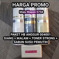 Paket HB Whitening Kode AGR 004001 Siang + Malam + Toner Strong + Sabun Susu Pemutih / hb pemutih ba