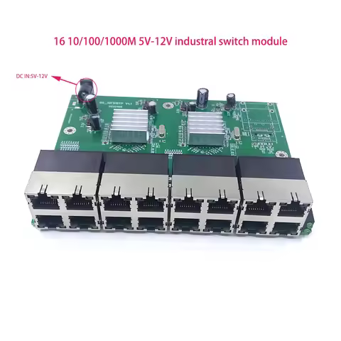 1000M switch Unmanaged 16port 10/100/1000M industrial Ethernet switch module PCBA board OEM Auto-sen