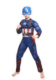 Decorseason Muscle Captain America Costume Marvel Superhero Jumpsuit for Kids/Adults (Captain Americ