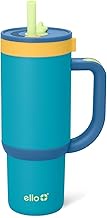 Ello Oasis 18oz Kids Tumbler with Handle & Retracting Straw, 100% Leakproof Reusable Insulated Stain