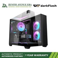 DarkFlash TH285M Transparent Glass M-ATX CASE - Black
