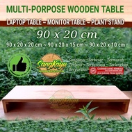 Wooden monitor table 90x20 cm computer monitor stand laptop table - 90 x 20 x 10 cm, MAHONY WOOD