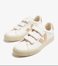 全新正版Veja白色香槟金字 经典皮革小白鞋