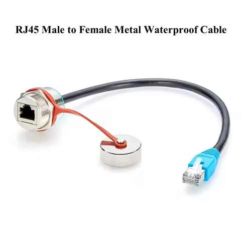 IP67 Ruggized RJ45 Panel Mount Extension Cable Waterproof Outdoor RJ45 8P8C Male to Female Cable Rug