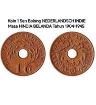 Koin 1 Cent Nederlands Indie Tahun 1904-1945 Uang 1 Sen Bolong Jaman Hindia Belanda Koleksi Logam Co