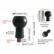 Aluminum 17mm/25mm Ball Head Adapter to M6 M8 M10 Bolt for RAM Garmin Mount Motorcycle Phone Holder