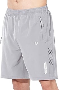 Men's Athletic Hiking Shorts Quick Dry Workout Shorts 7" Lightweight Sports Gym Running Shorts Baske