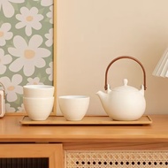 Cream Style Lifting Beam Pot Tea Set Ceramic Household Light Luxury Simple Office Tea Holiday Gift B