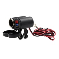 Professional CS-313G1 Motorcycle Motorbike Handlebar USB Charger 12V Receptacle with Switch