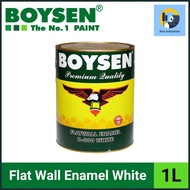 ❋ ╳ ∆ 🟧 Boysen Flat Wall Enamel White B-800 1 Liter for Wood and Metal Primer Paint