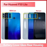 6.15" New For Huawei P30 lite Battery Back Cover 3D Glass Panel Rear Door P30Lite Glass Housing Case With Lens Adhesive Replace