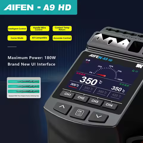 AIFEN A9HD 180W Power Soldering Iron Station Ideal for Electronic Welding with C210 C245 Solder Iron