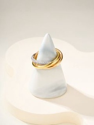 Cartier ring outlet卡地亞三環鑲鑽戒指