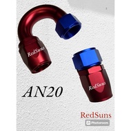 RedSuns AN20 aluminum fitting 180 degree / 0o degree~ Blue Red