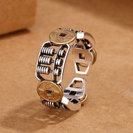 Copper Coin Abacus Bead Ring Money Rolling Men Women Same Style Opening Adjustable Ring