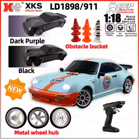 XKS LDR/C rc car Equipped with gyroscope Metal case LD1898 A98 rc car Drift Car rear-wheel drive Gif