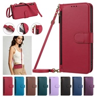Crossbody Lanyard Leather Wallet Case For Samsung Galaxy A02S A02 A03S A03 Core A11 A21 A21S A31 A40