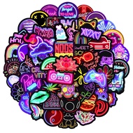 ✇✗ 10/30/50PCS Neon Light Cool Cartoon Graffiti Waterproof Sticker Creative Decoration Refrigerator SkateboardGuitarHelmetWholesale