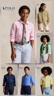 New！經典新品Polo Ralph Lauren 亞麻恤衫/中大童款/女仔都著得！ 100%天然亞麻面料，透氣唔黐身，出汗都涼爽！天然亞麻面料屬於輕薄透氣嘅一種高檔面料，夏天著唔會焗身，春秋亦可作一