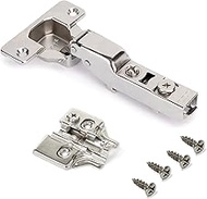 Emuca - Set of 20 hinge centre stop X92 with soft close and mounting plate, mounting plate for screwing, nickel-plated, steel,