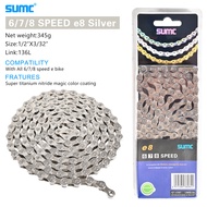 SUMC E-Bike Chain 8/9/10/11/12 Speed 126 136 Links Anti-Rust Coating for Electric Sport Bicycles E8