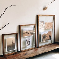 Transparent pine wood frame with 2 layers of A3 glass | Natural wood picture framevyvy dogothucong p