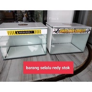 GLASS AQUARIUM 30X20X20 FULL BEGROUND WHITE and BLACK GLASS 5MILLI