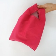 環保小型購物袋 飲料食物提袋 西瓜紅 素面